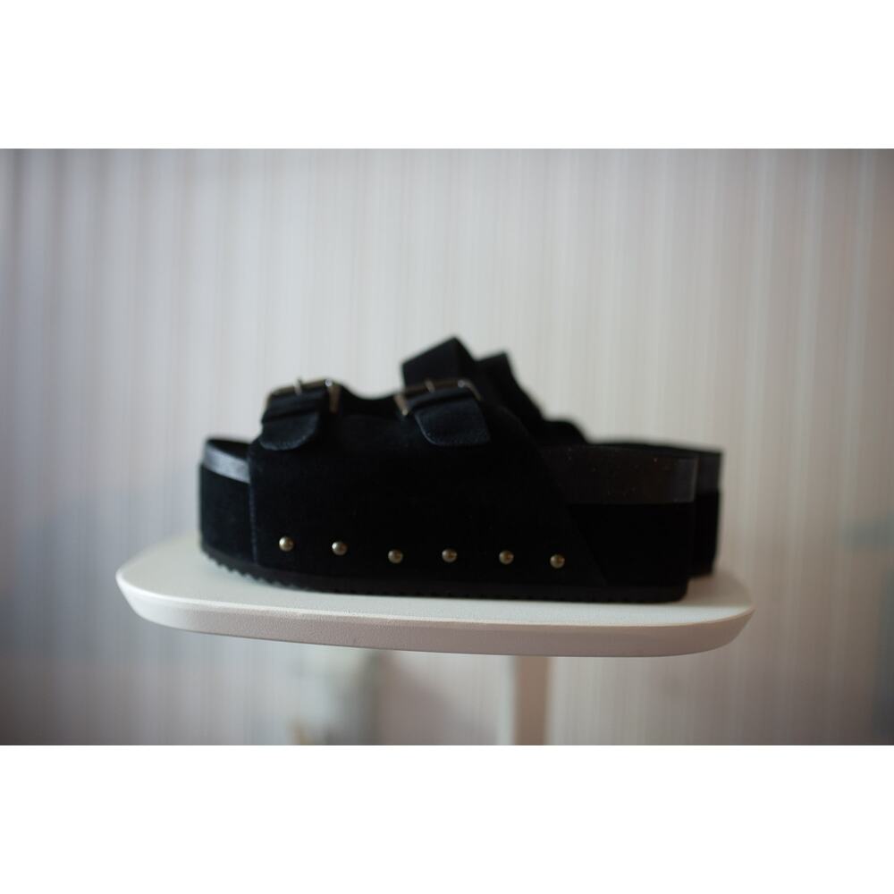Free People Rule Breaker Platform Sandals Black Suede 41 - Picture 2 of 5